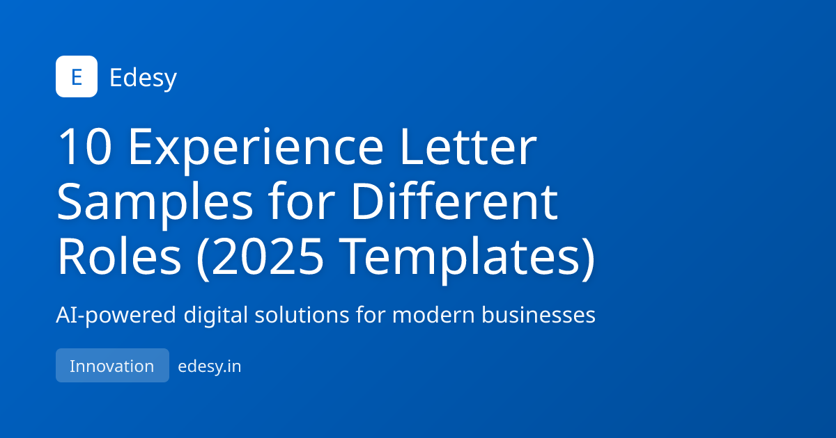 10 Experience Letter Samples for Different Roles (2025 Templates ...