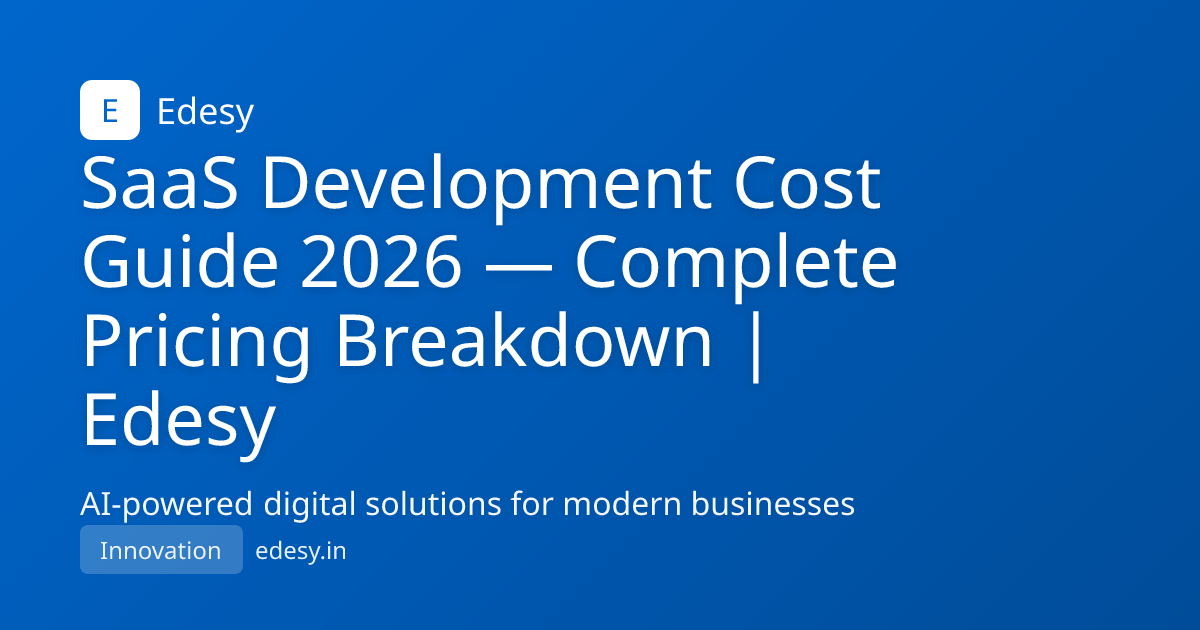 SaaS Development Cost Guide 2026 — Complete Pricing Breakdown | Edesy ...