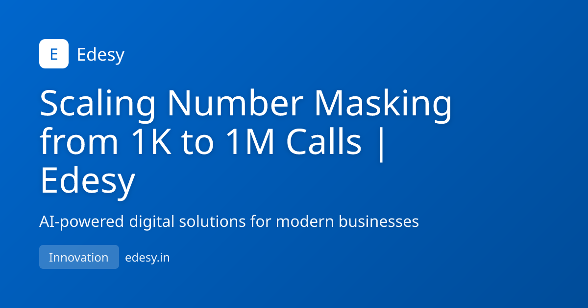 Scaling Number Masking from 1K to 1M Calls | Edesy | Edesy | edesy.in