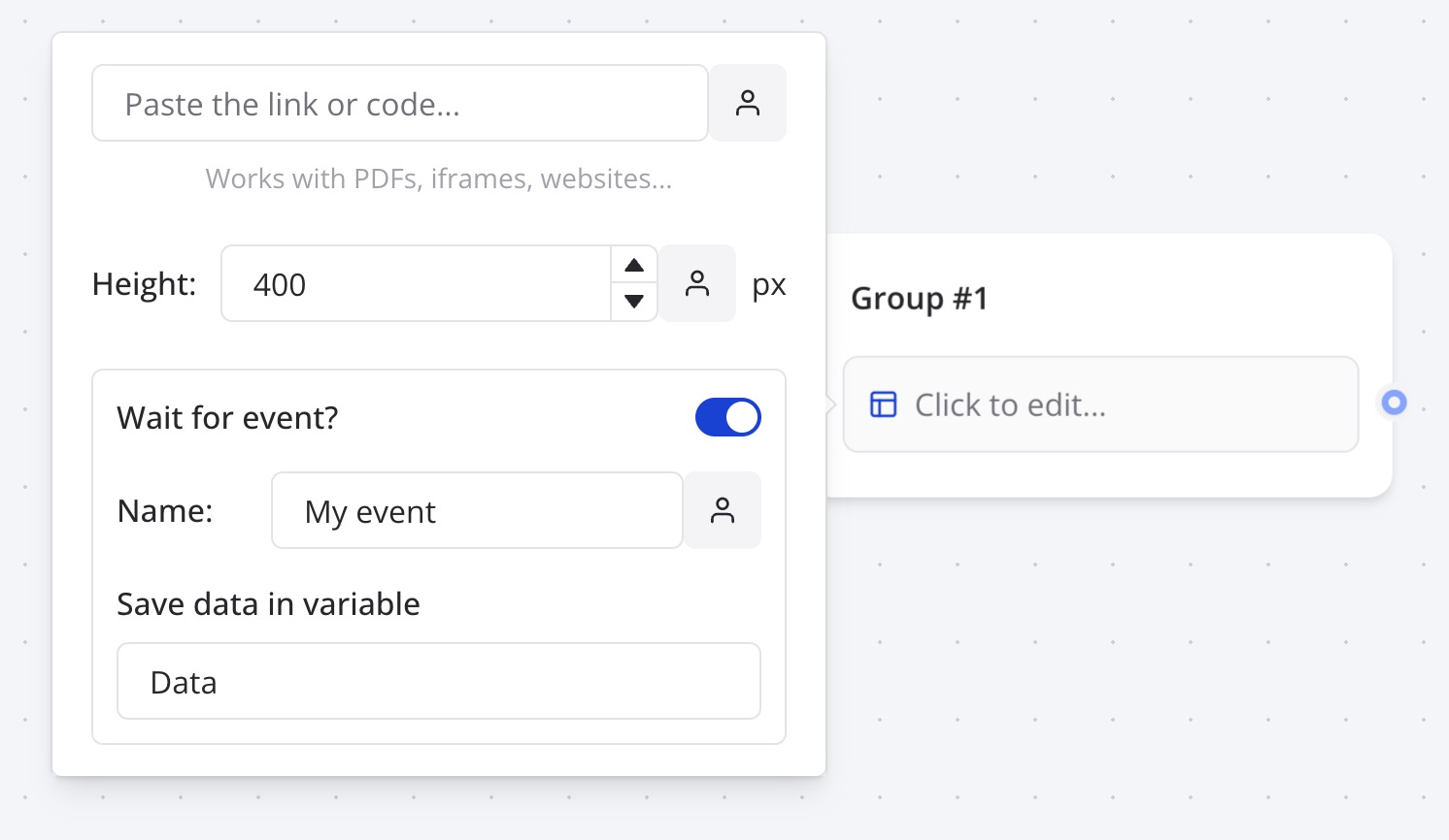 Embed wait for event
