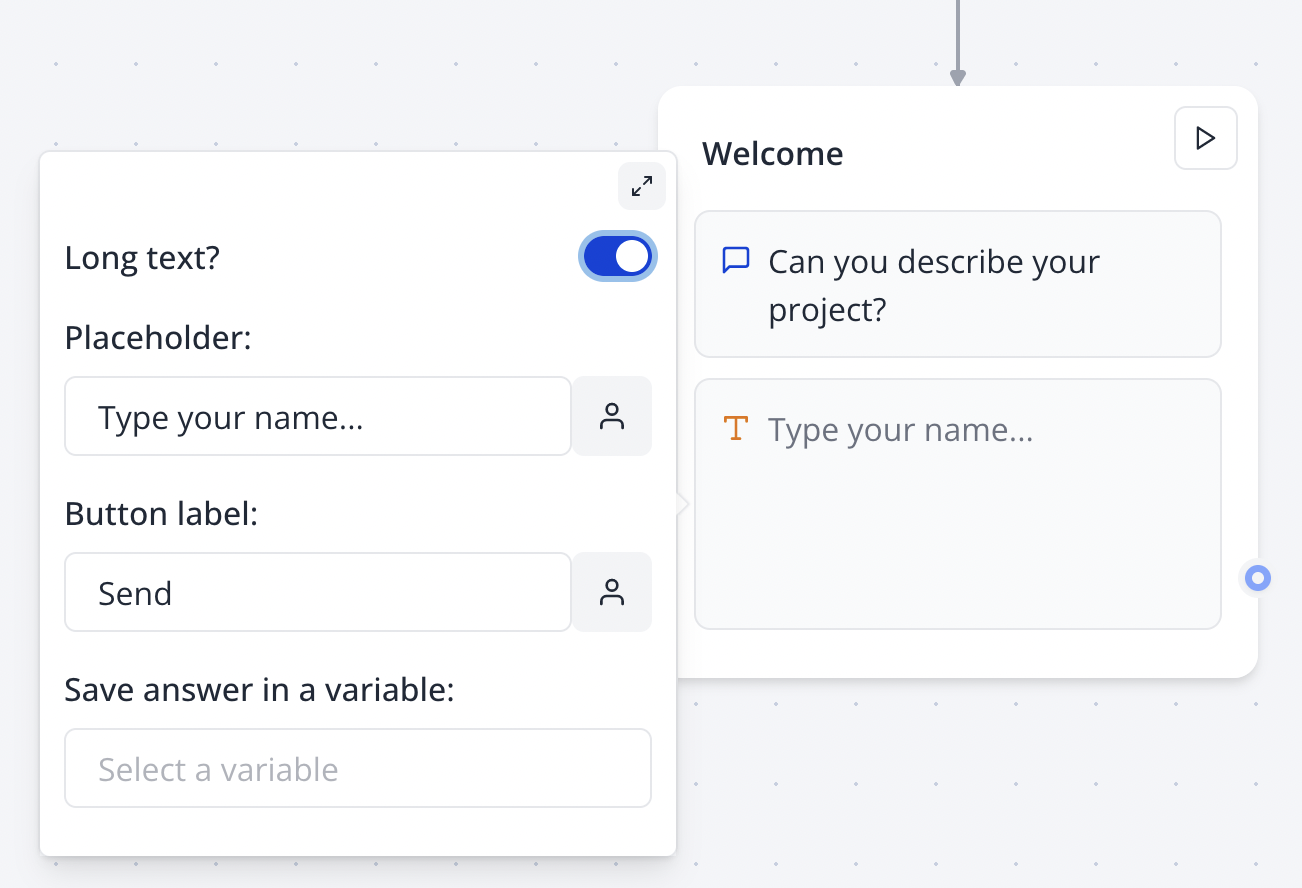 Long text input flow